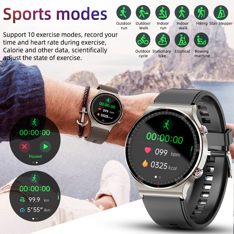 KealthTech K08 High-precision ECG Blood Pressure Heart Rate Monitoring Notifications Smart Watch