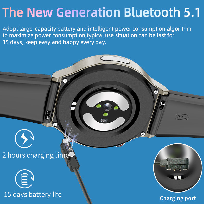 KealthTech K08 High-precision ECG Blood Pressure Heart Rate Monitoring Notifications Smart Watch