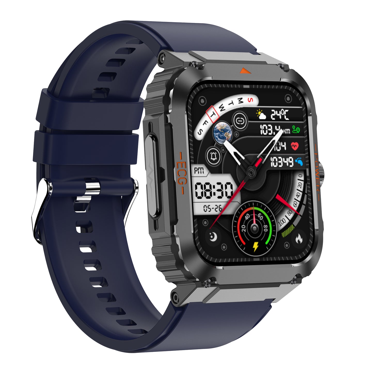 KealthTech K55 Outdoor Sports ECG Blood Glucose Blood Pressure 1.92 inch HD Retina Display Smart Watch