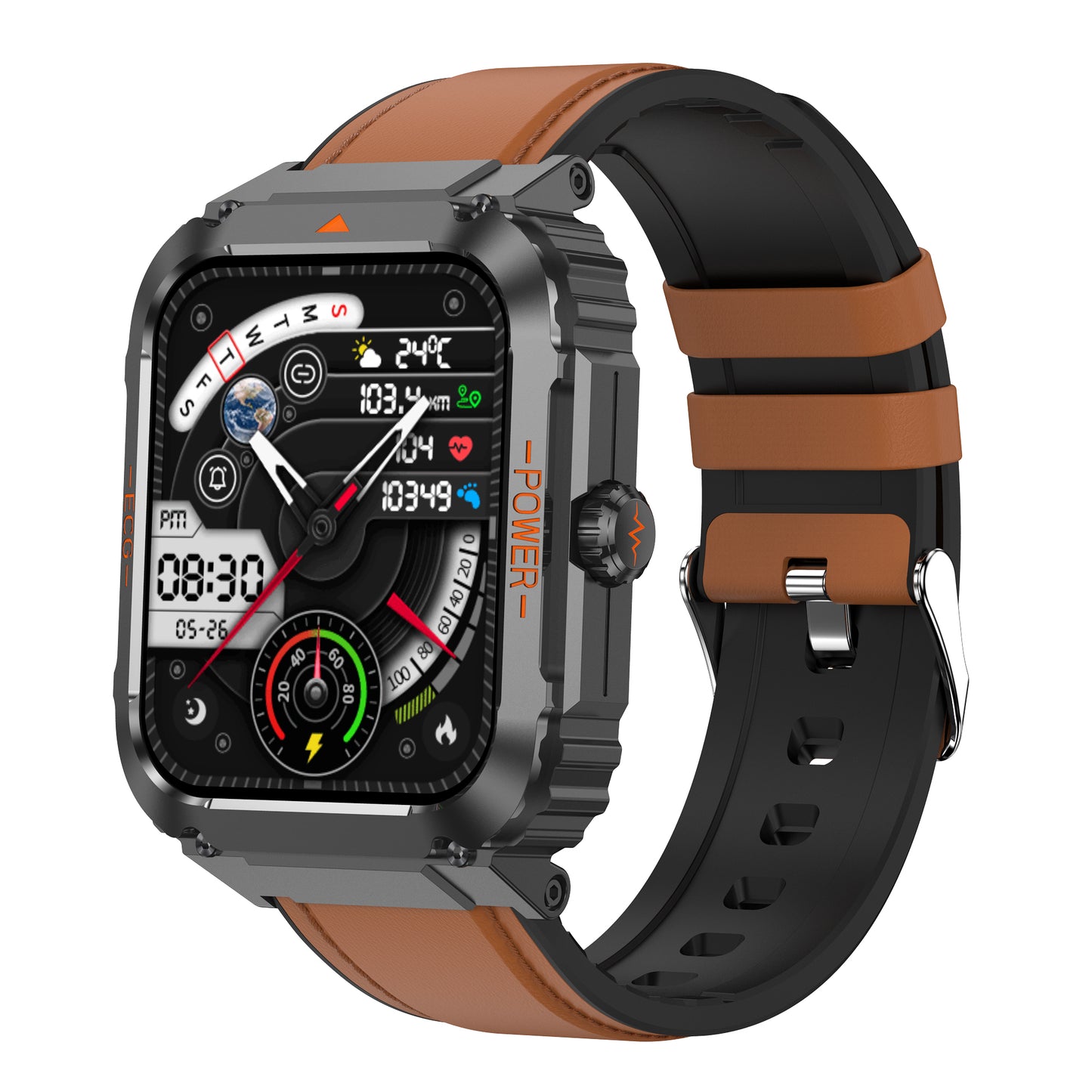 KealthTech K55 Outdoor Sports ECG Blood Glucose Blood Pressure 1.92 inch HD Retina Display Smart Watch