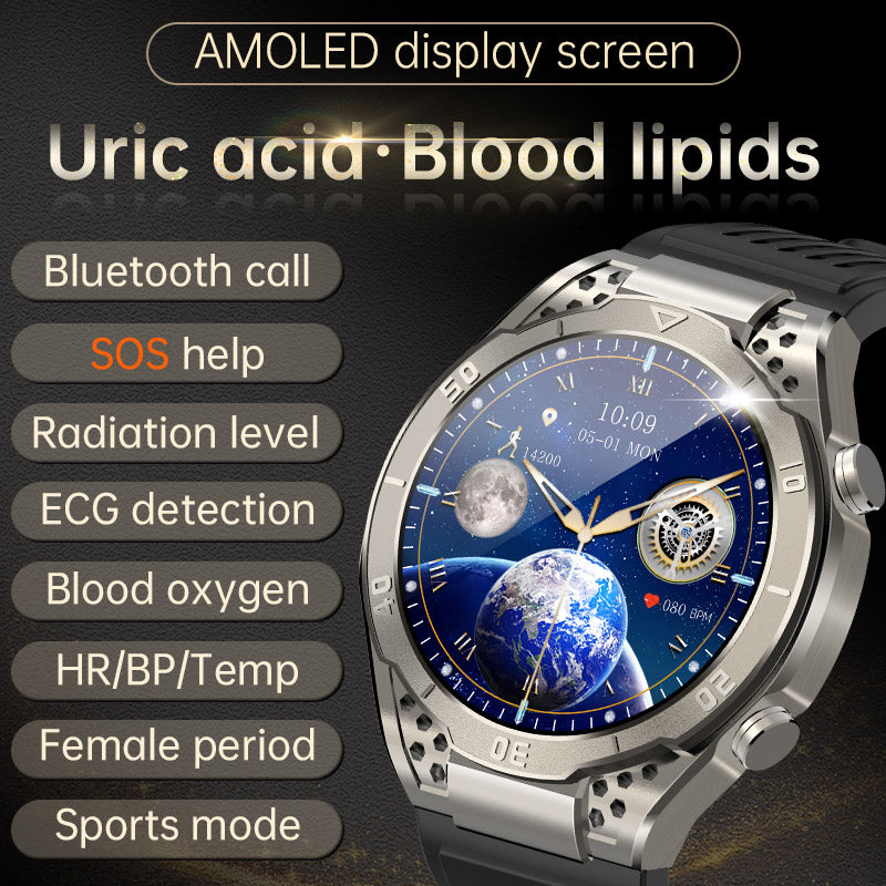 KealthTech T01 Uric Acid Blood Lipids ECG Blood Sugar Bluetooth Call Voice Assistance SOS Distress