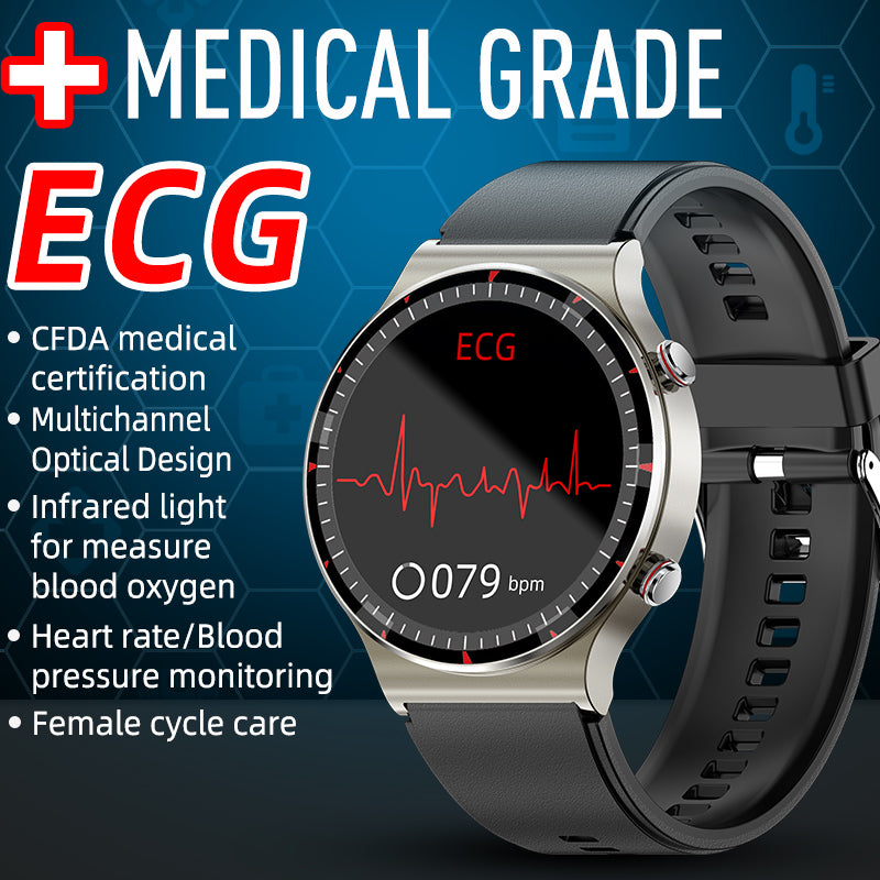 KealthTech K08 High-precision ECG Blood Pressure Heart Rate Monitoring Notifications Smart Watch
