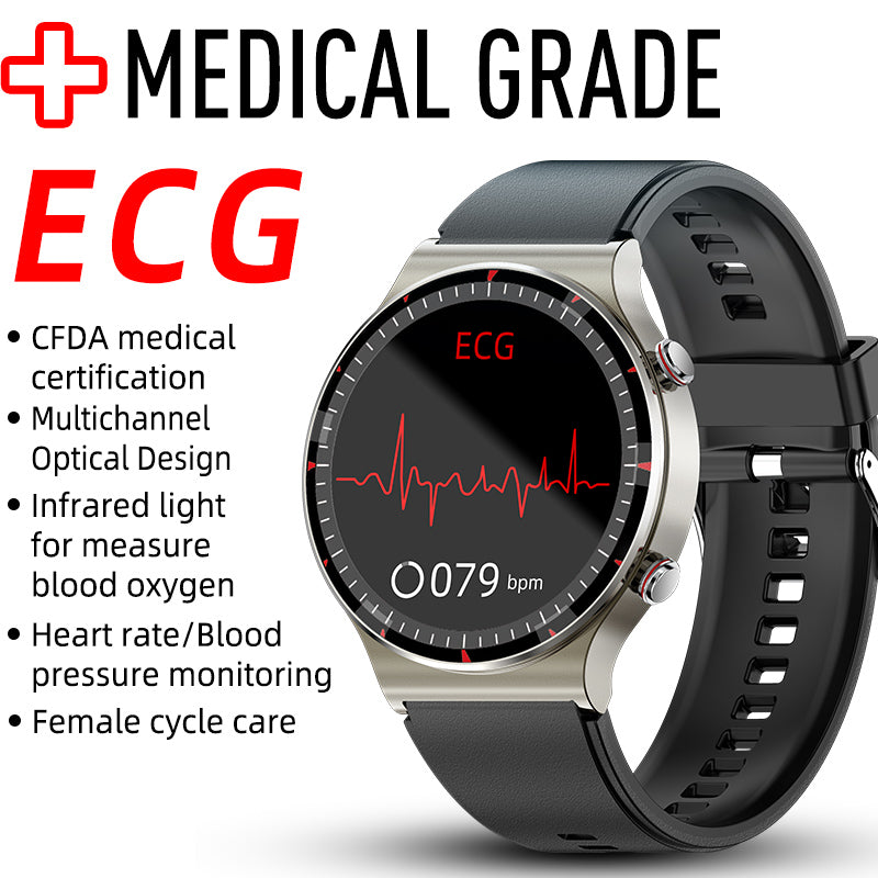 KealthTech K08 High-precision ECG Blood Pressure Heart Rate Monitoring Notifications Smart Watch