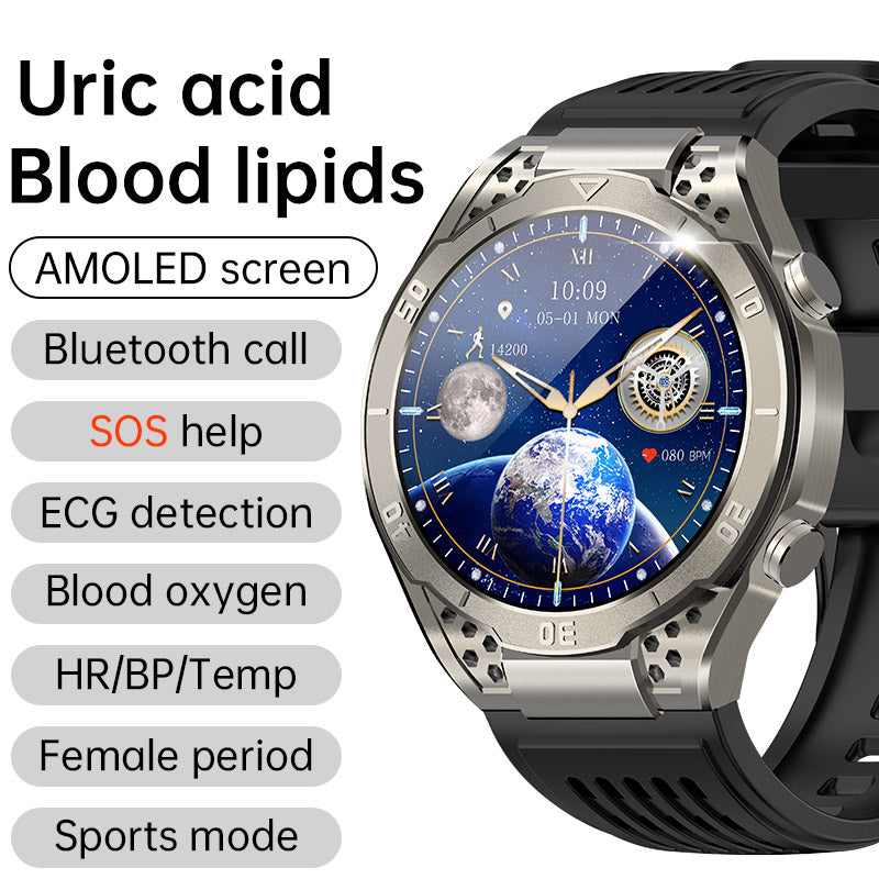 KealthTech T01 Uric Acid Blood Lipids ECG Blood Sugar Bluetooth Call Voice Assistance SOS Distress