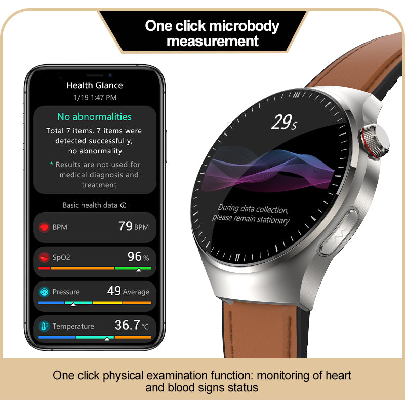 KealthTech TK26 One click micro examination of Five Organ Health Monitoring Blood Glucose Blood Lipids Uric Acid Blood Pressure Blood Oxygen SOS Smart Watch