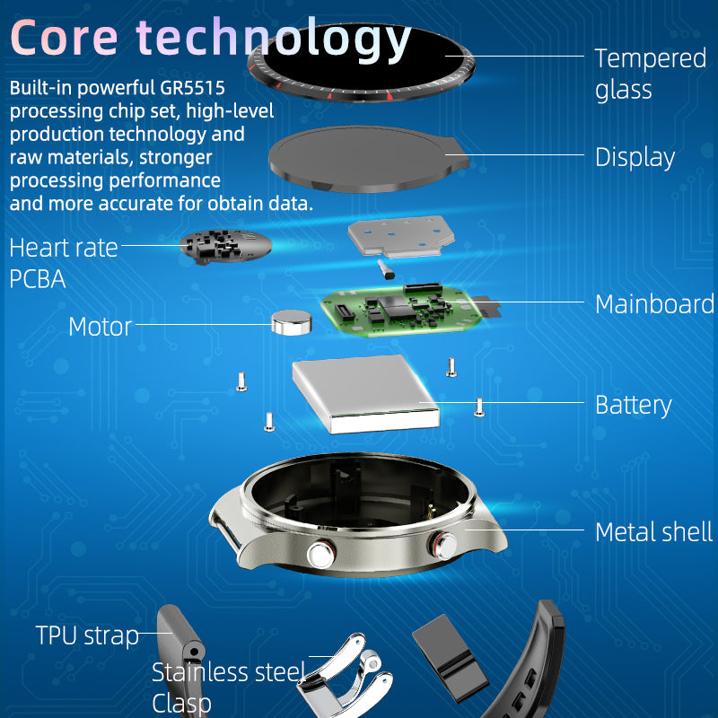 KealthTech K08 High-precision ECG Blood Pressure Heart Rate Monitoring Notifications Smart Watch