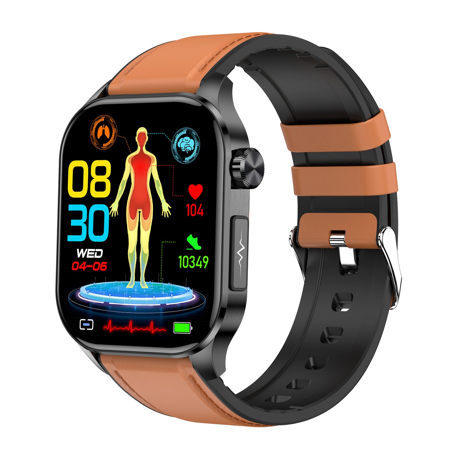 KealthTech K58 ECG Blood Glucose Body Composition 2.04 inch AMOLED Screen Health Management Watch
