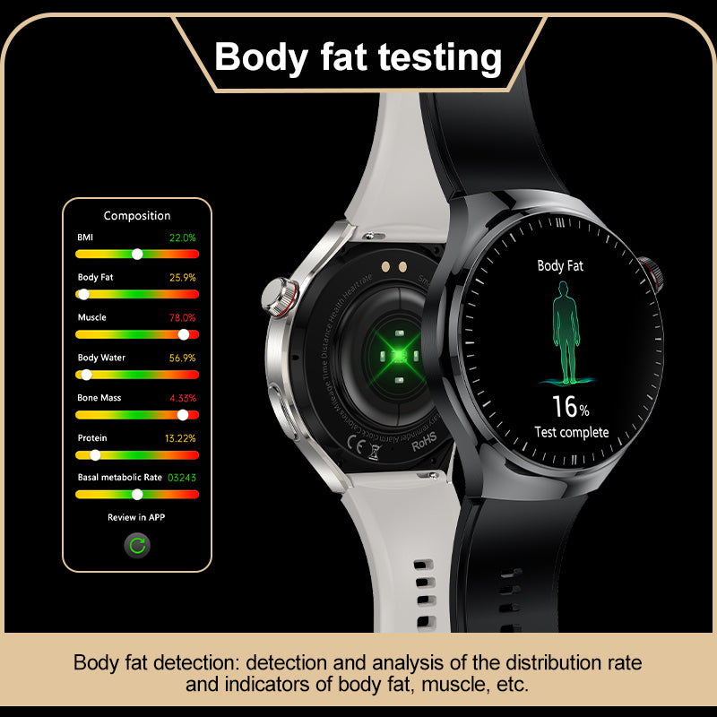 KealthTech TK26 One click micro examination of Five Organ Health Monitoring Blood Glucose Blood Lipids Uric Acid Blood Pressure Blood Oxygen SOS Smart Watch