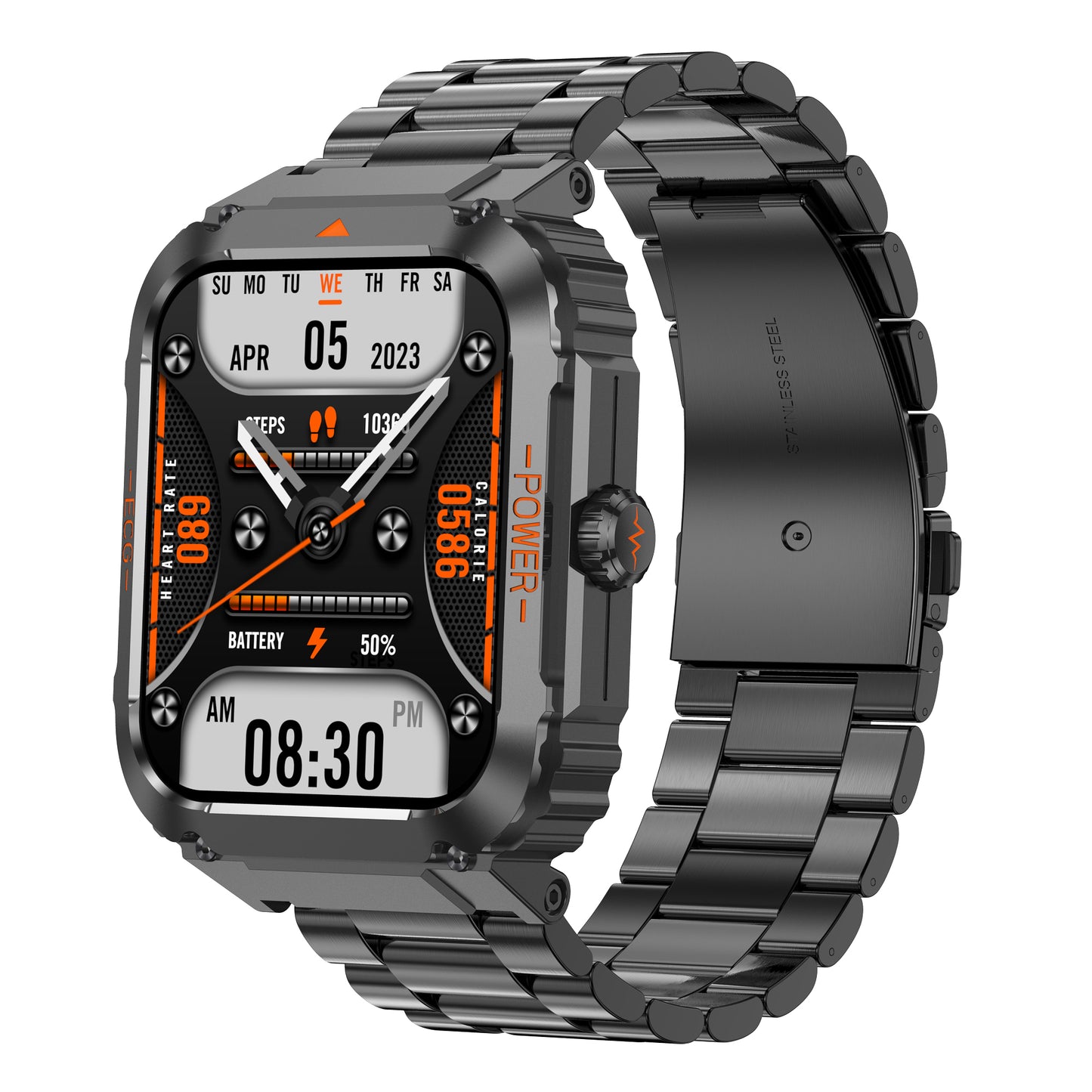 KealthTech K55 Outdoor Sports ECG Blood Glucose Blood Pressure 1.92 inch HD Retina Display Smart Watch
