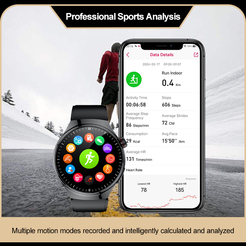 KealthTech TK26 One click micro examination of Five Organ Health Monitoring Blood Glucose Blood Lipids Uric Acid Blood Pressure Blood Oxygen SOS Smart Watch