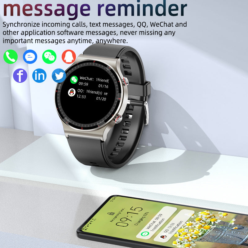 KealthTech K08 High-precision ECG Blood Pressure Heart Rate Monitoring Notifications Smart Watch