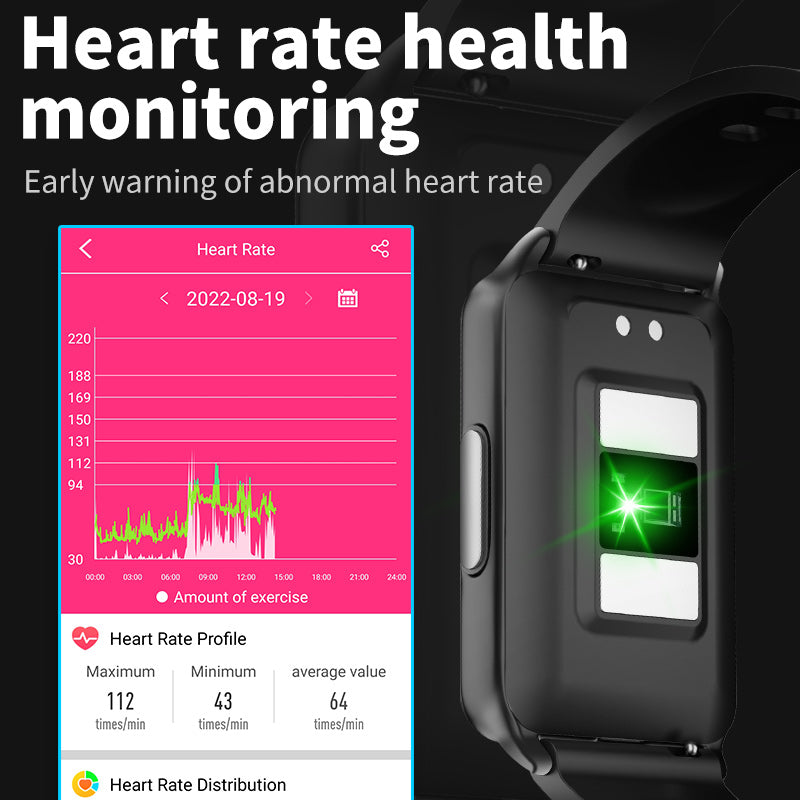 KealthTech K02 ECG HRV Blood Glucose Blood Pressure Heart Rate Smart bracelet with Widened Screen