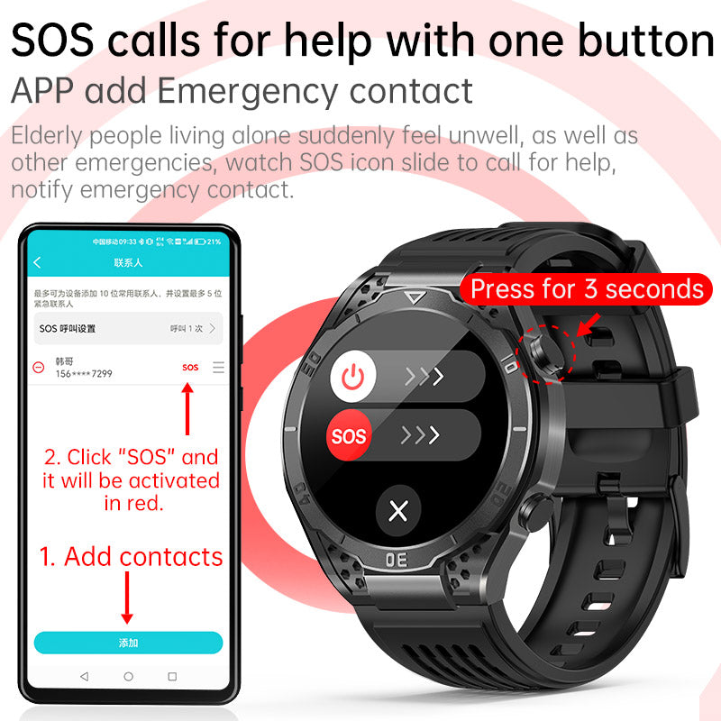 KealthTech T01 Uric Acid Blood Lipids ECG Blood Sugar Bluetooth Call Voice Assistance SOS Distress