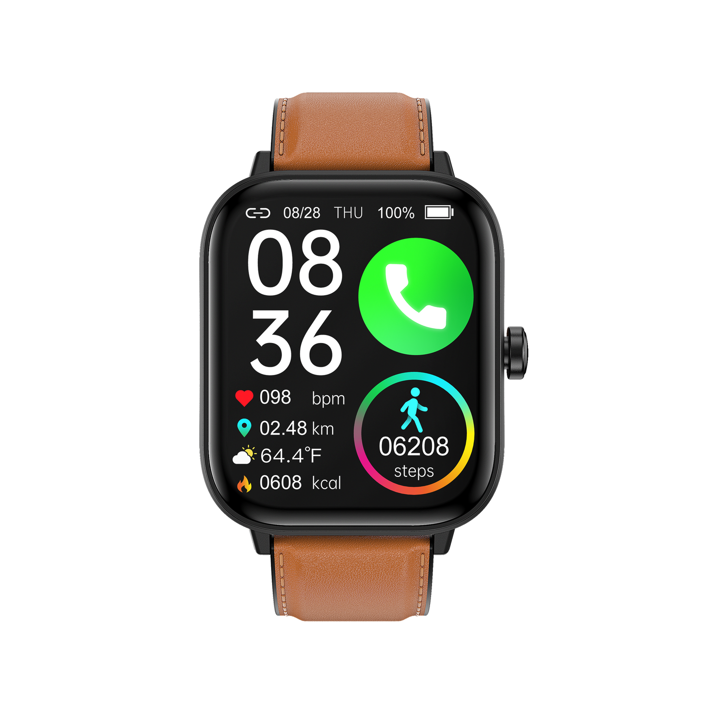 KealthTech K242 One click examination Blood Glucose Blood Pressure Blood Oxygen Heart Rate Sleep HRV HD Bluetooth call Smart Watch