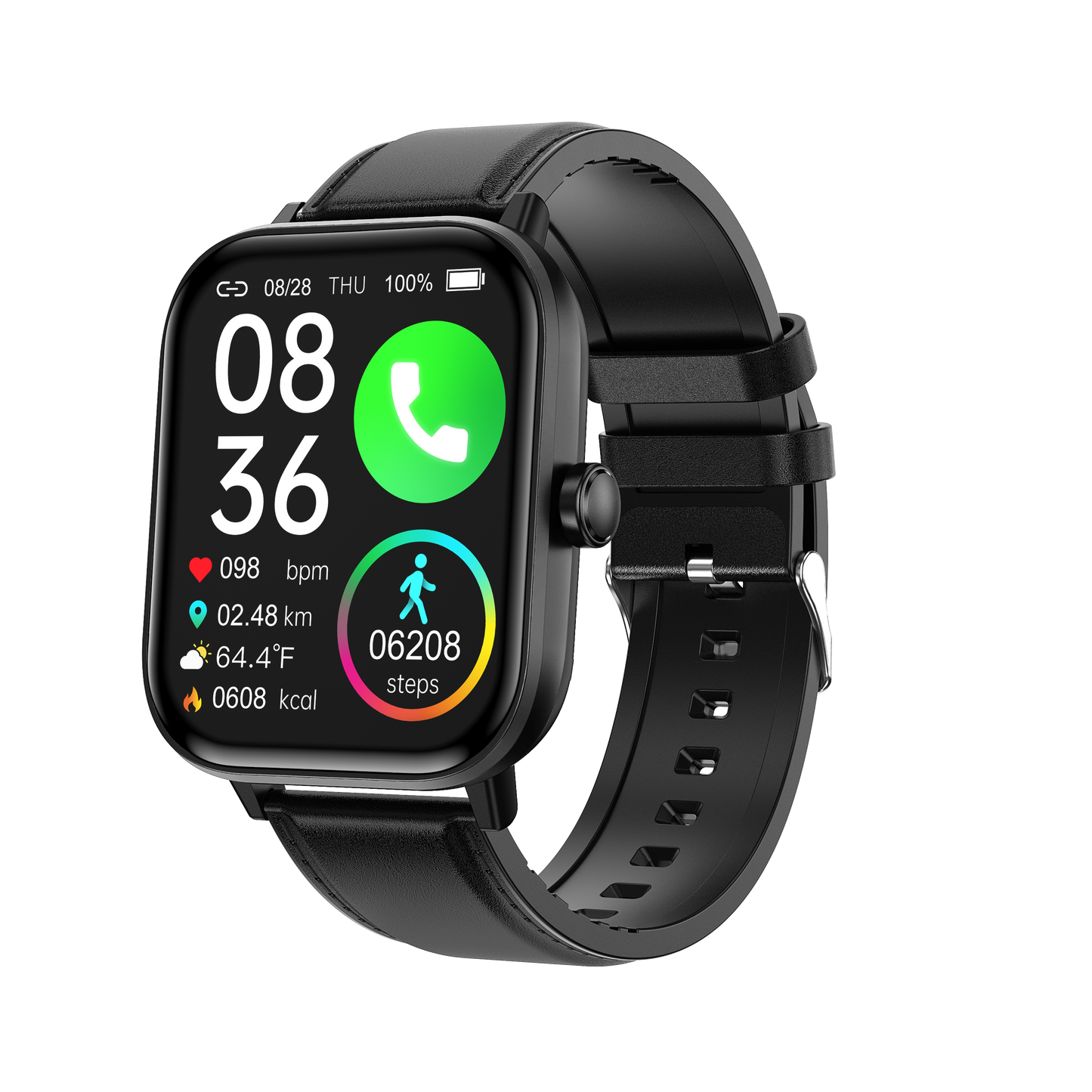KealthTech K242 One click examination Blood Glucose Blood Pressure Blood Oxygen Heart Rate Sleep HRV HD Bluetooth call Smart Watch