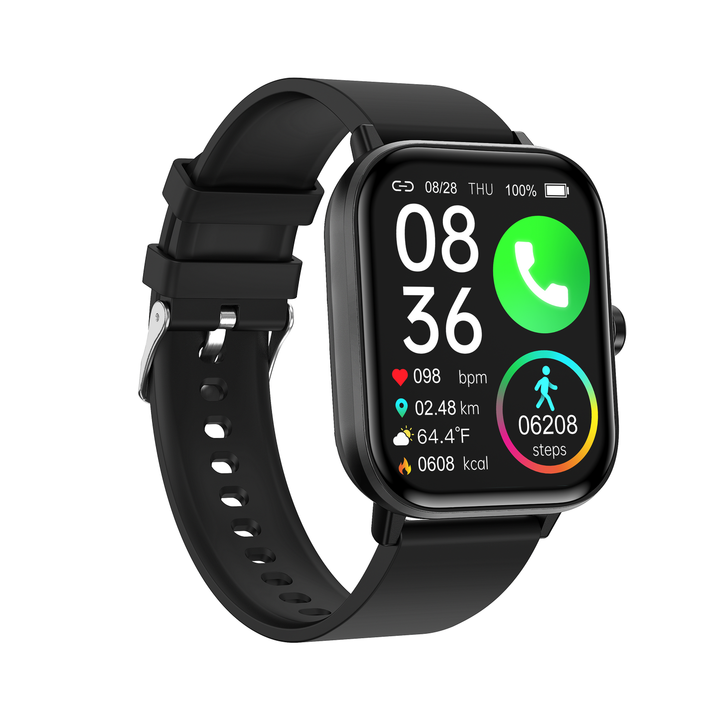 KealthTech K242 One click examination Blood Glucose Blood Pressure Blood Oxygen Heart Rate Sleep HRV HD Bluetooth call Smart Watch