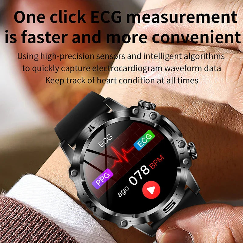 Kealthtech AI Medical Diagnostic Smart Watch-2024 New Blood Lipid Uric Acid Blood Sugar Watch-ECG+PPG Fitness Tracker