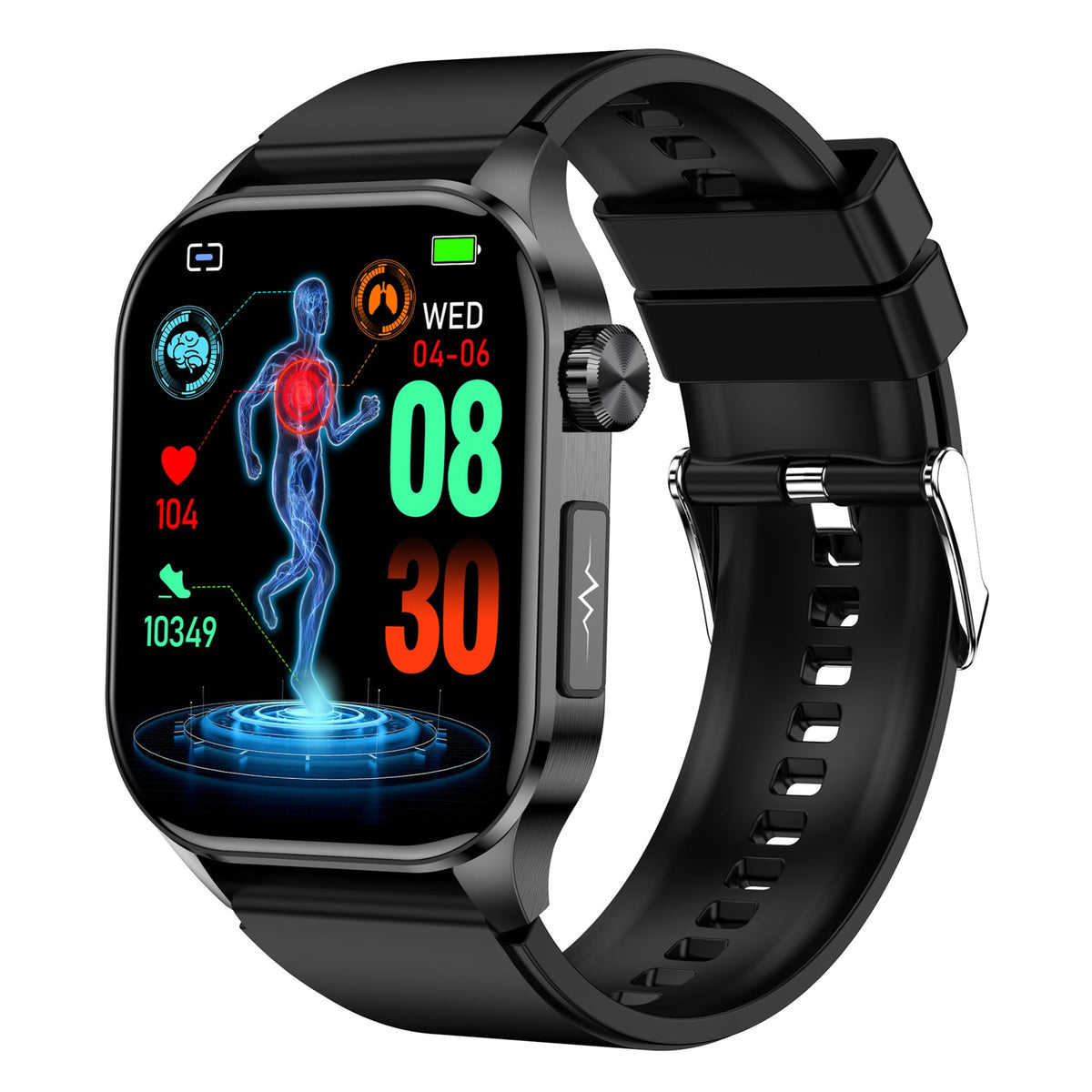 KealthTech K58 ECG Blood Glucose Body Composition 2.04 inch AMOLED Screen Health Management Watch