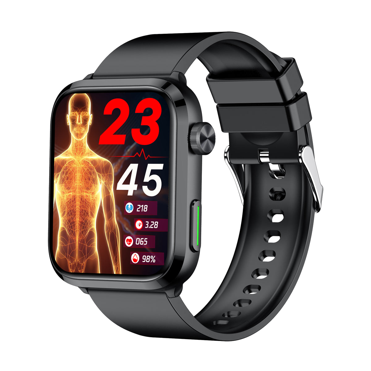 KealthTech K221 One Click Activation of Laser Therapy Non-invasive Monitor Blood Glucose Uric Acid Blood Lipid Blood Pressure Blood Oxygen Heart Rate SOS Smart Watch
