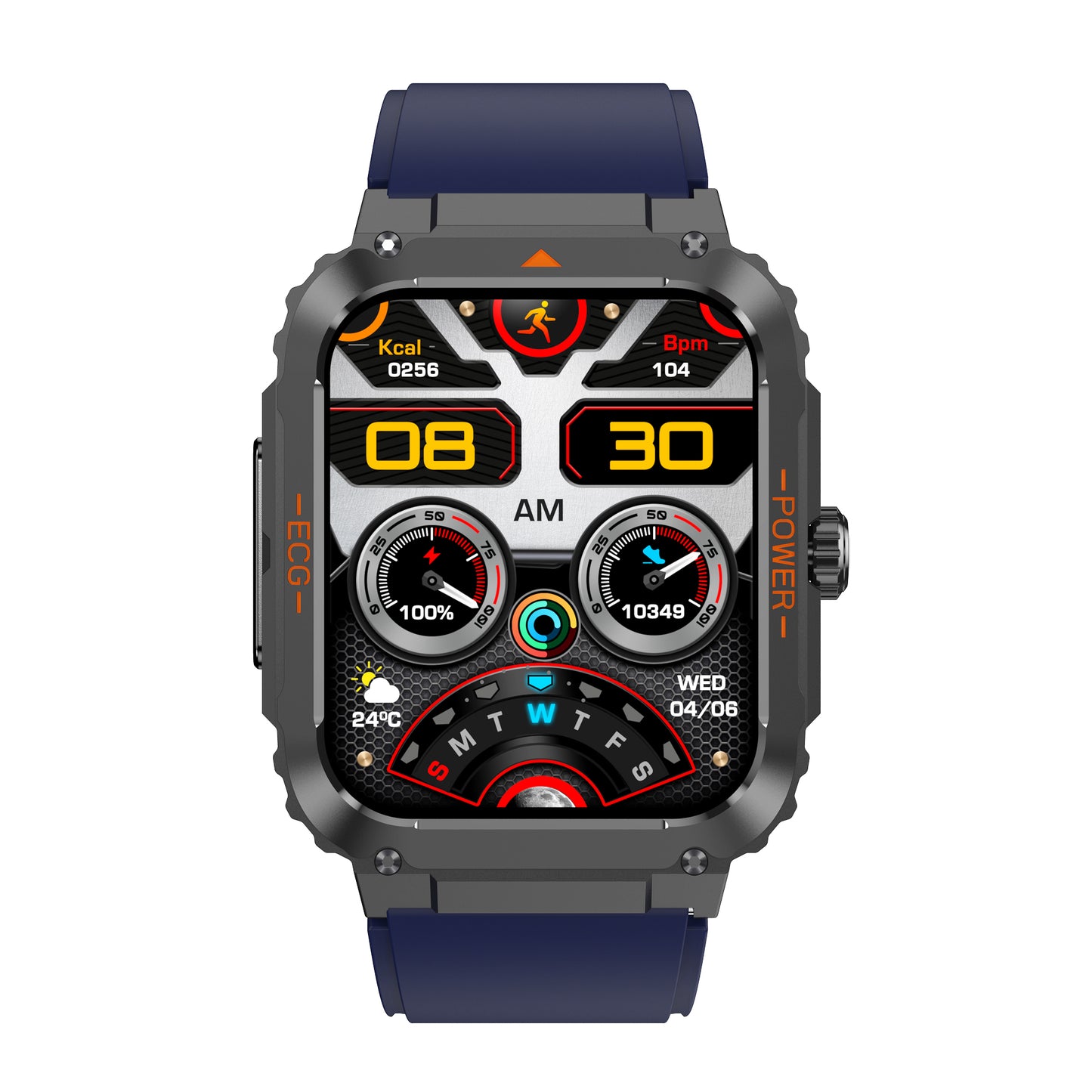 KealthTech K55 Outdoor Sports ECG Blood Glucose Blood Pressure 1.92 inch HD Retina Display Smart Watch