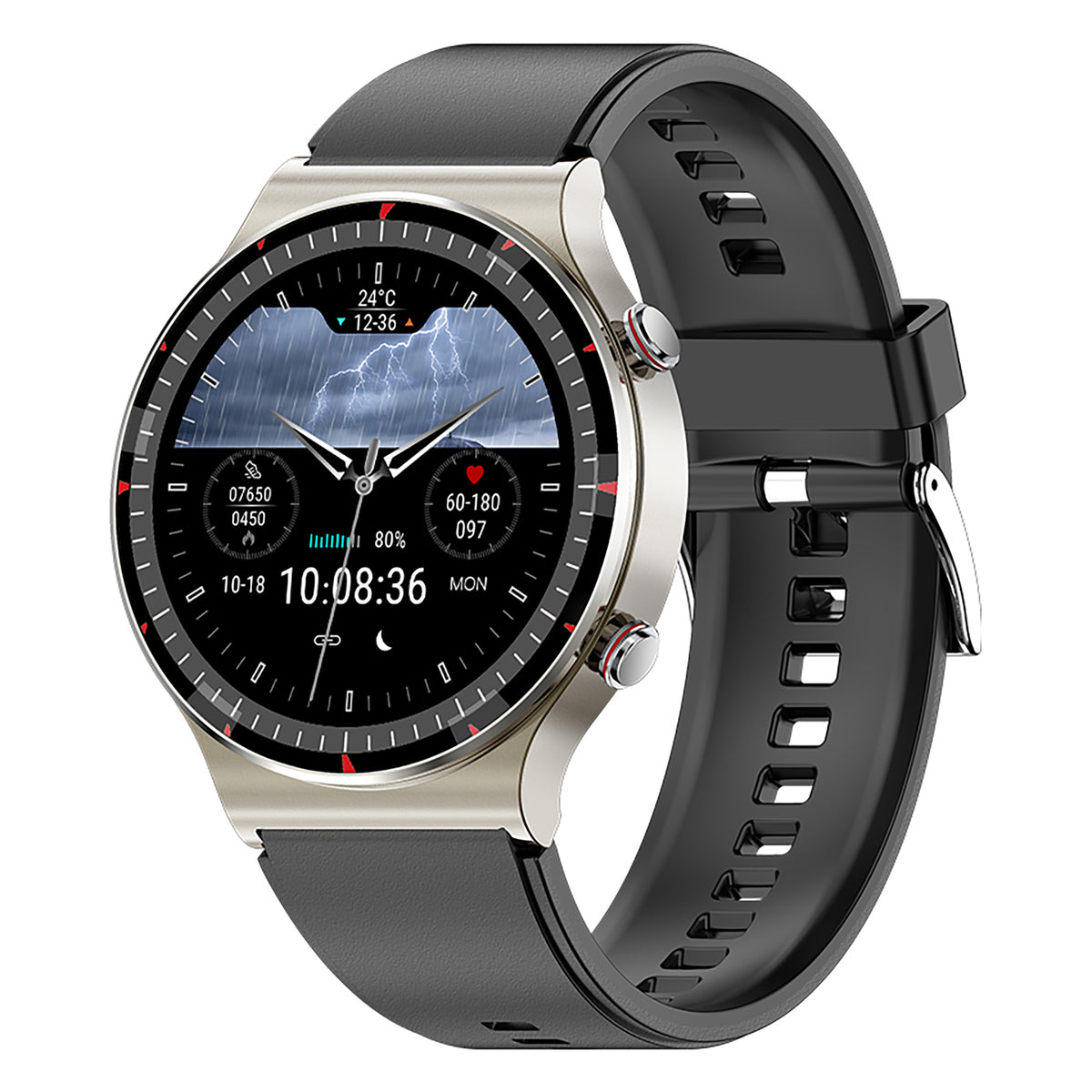 KealthTech K08 High-precision ECG Blood Pressure Heart Rate Monitoring Notifications Smart Watch